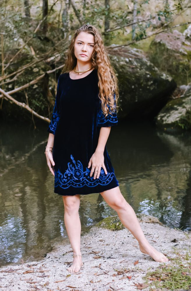 Sea salt velvet outlet dress