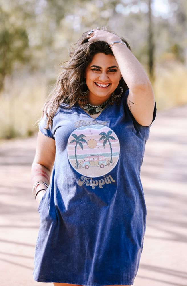 Road Trippin Tee Dress Short