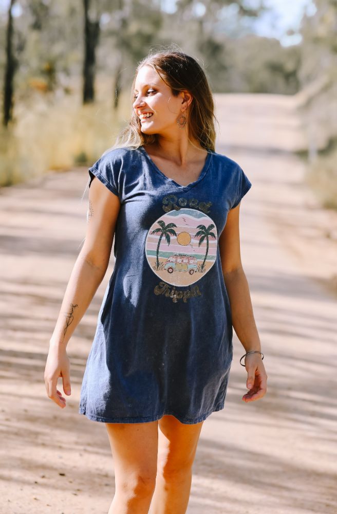 Road Trippin Tee Dress Short