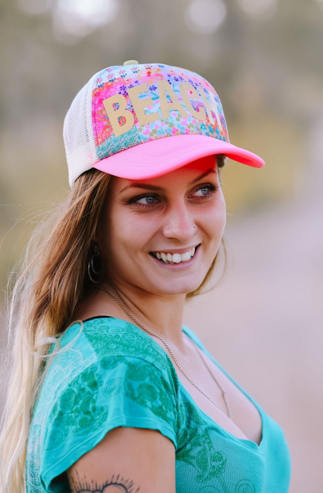 Trucker Hat Beachy, Boho Retro Cap