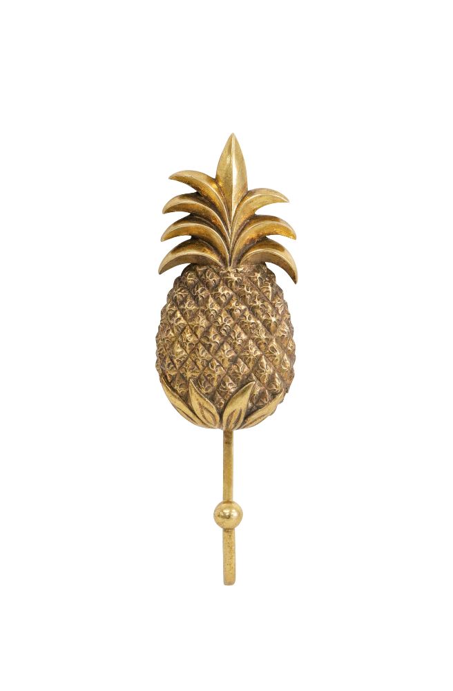 Pineapple Hook Brass, Vintage Look Boho Home Decor