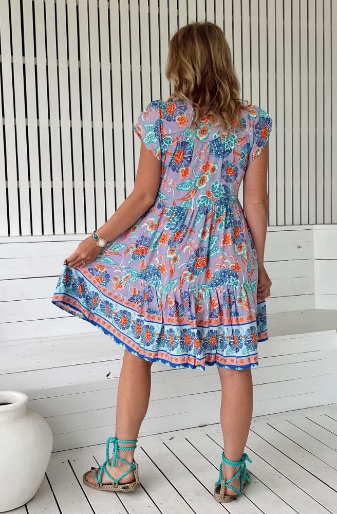 Jaase Daydreamer Print Tracey Dress, Rear View