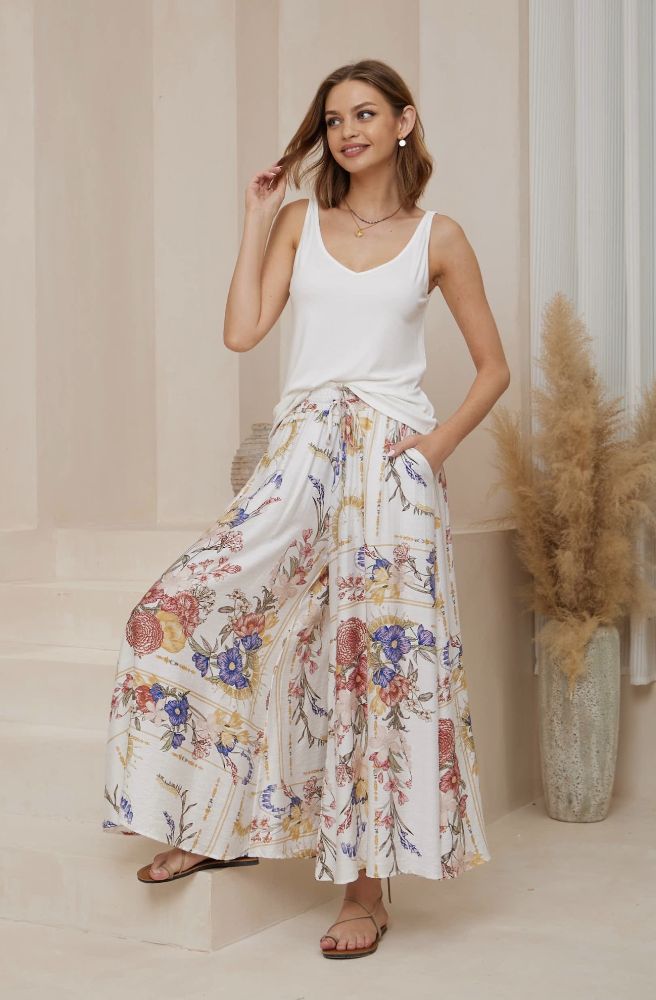 Vintage Wildflower Maxi Pants