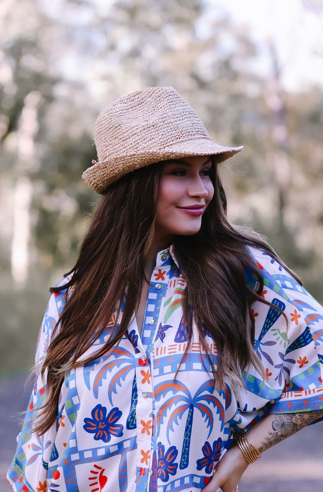 Claire Raffia Fedora, Boho Style