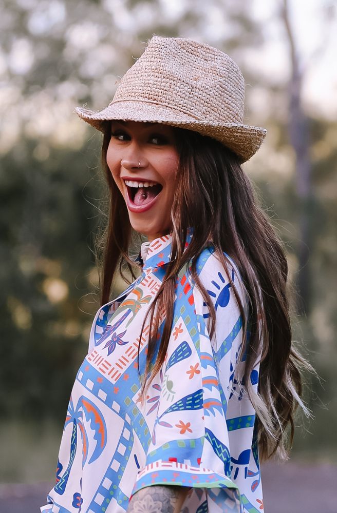 Claire Raffia Fedora, Side View