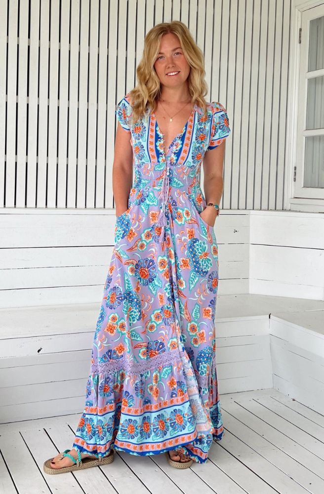 Jaase Daydreamer Print Romi Maxi Dress, Full Skirt With Pockets