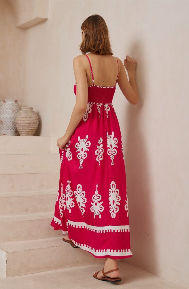 Fuschia Nero Maxi Dress, Rear View