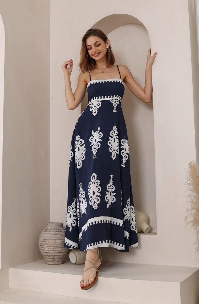 Navy Nero Maxi Dress