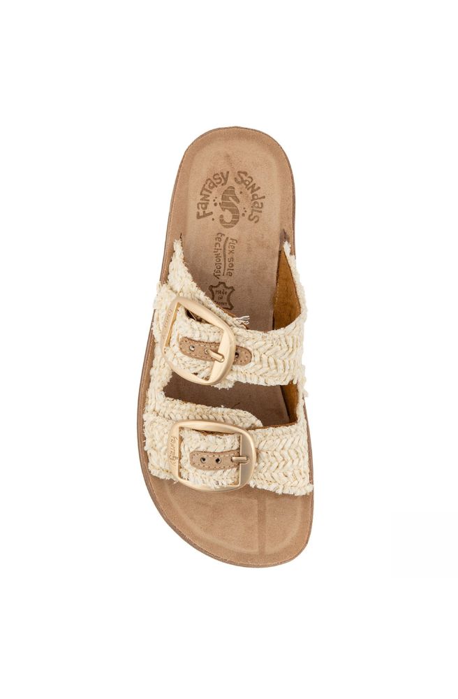 Fantasy Sandals Despoina Vanilla Raffia, Lightweight Ultra Comfort