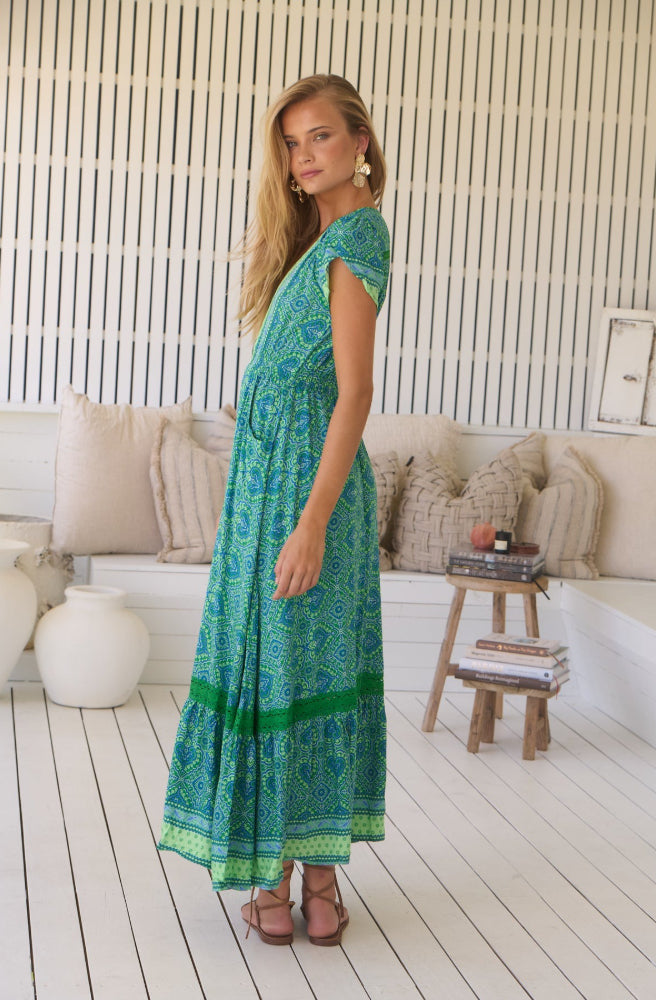 Jaase Tranquility Carmen Maxi Dress, Side View with Pockets