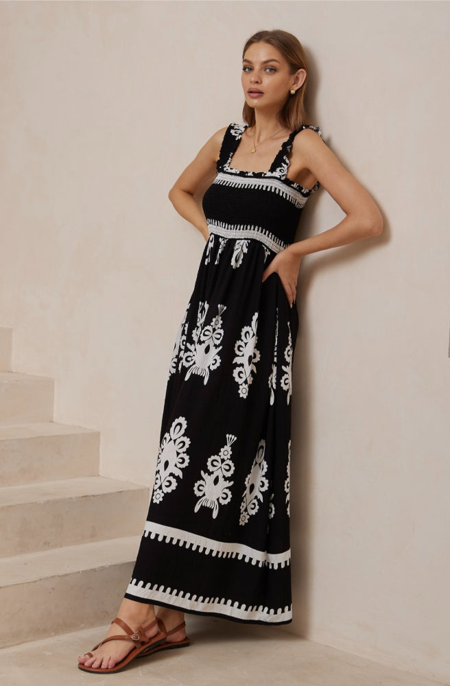 Bianco Nero Empire Maxi, Thick Shirred Straps