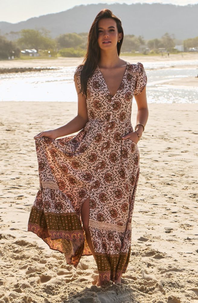 Jaase Wild Gypsy Print Carmen Maxi