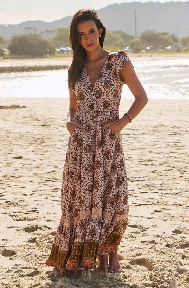 Jaase Wild Gypsy Print Carmen Maxi, Jaase Boho Dress