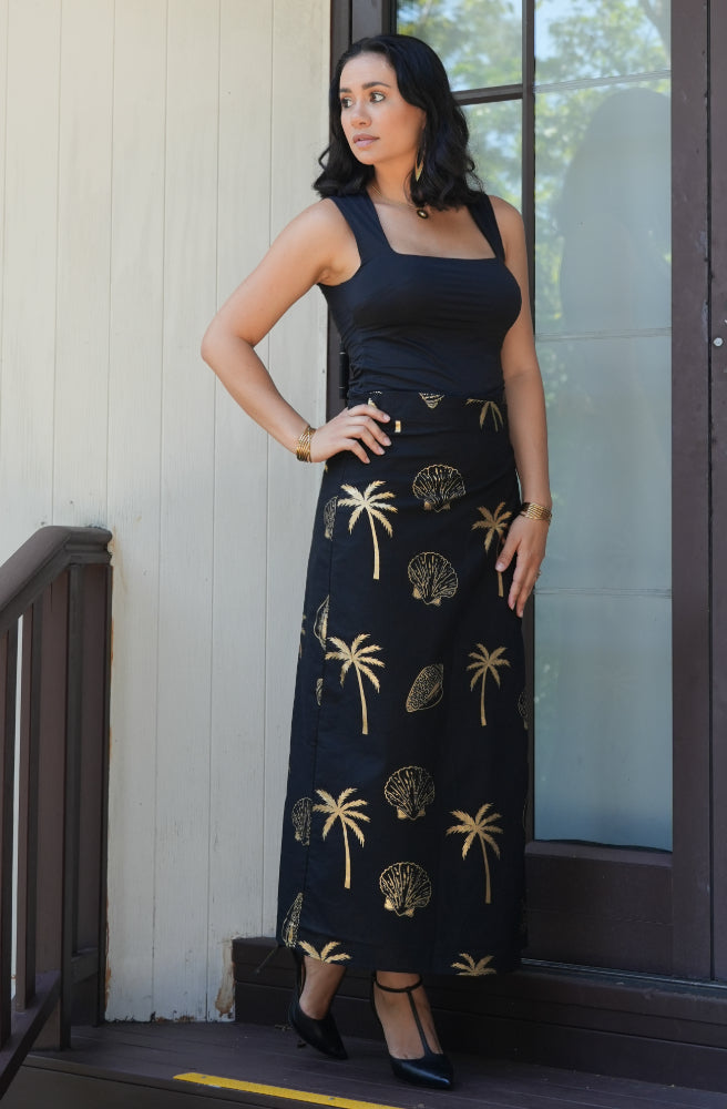 Chasing the Sun Wrap Skirt Black, Glam Boho Chick Style