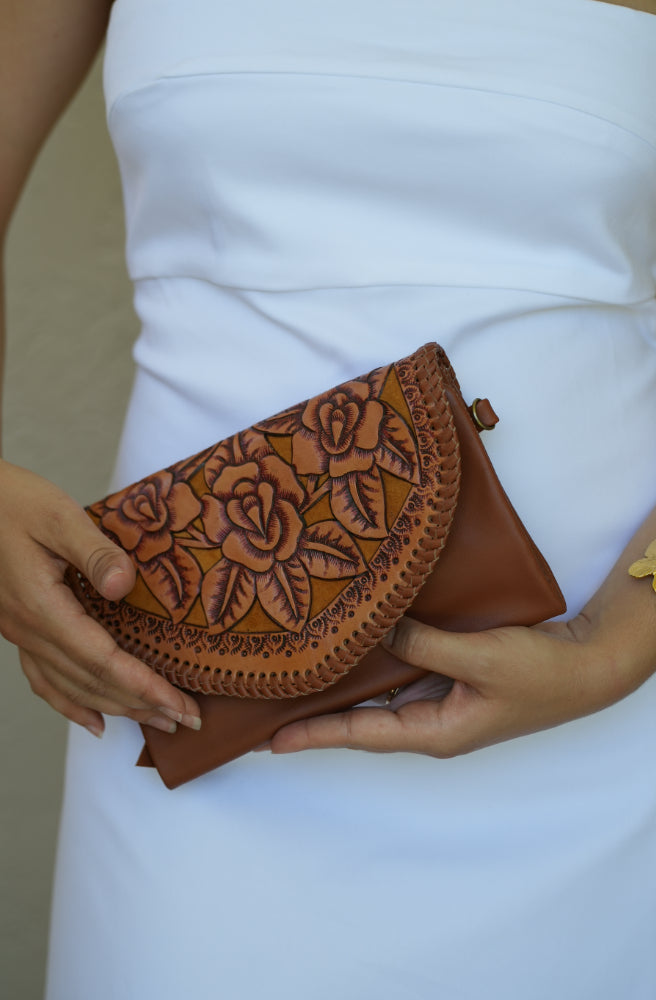 The Floral Etched Nomad Bag