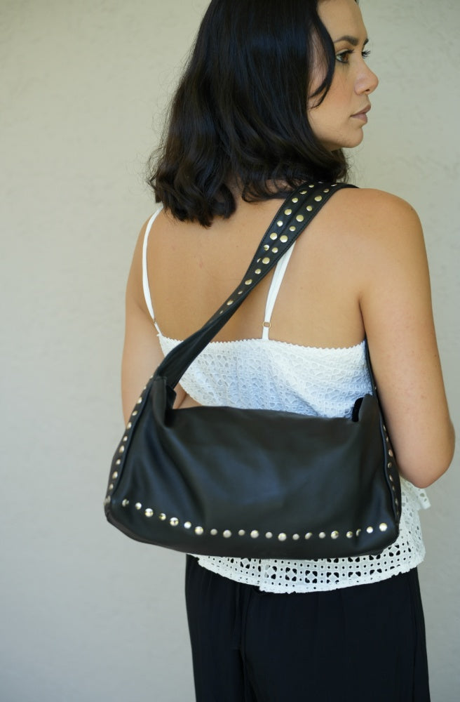 Halo Edge Bag, Boho Chic Style with Studs