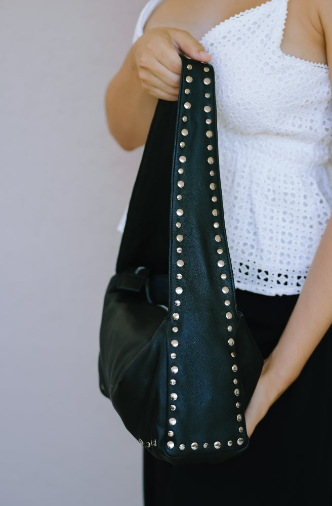 Halo Edge Bag, Boho Chic Black Colour with Studs