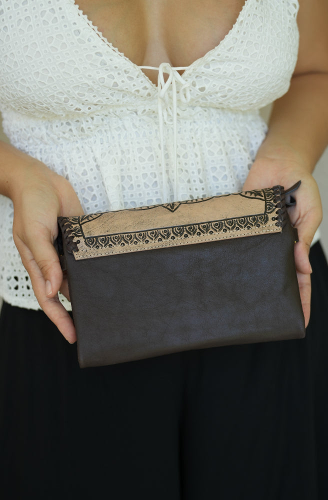 The Floral Etched Nomad Bag