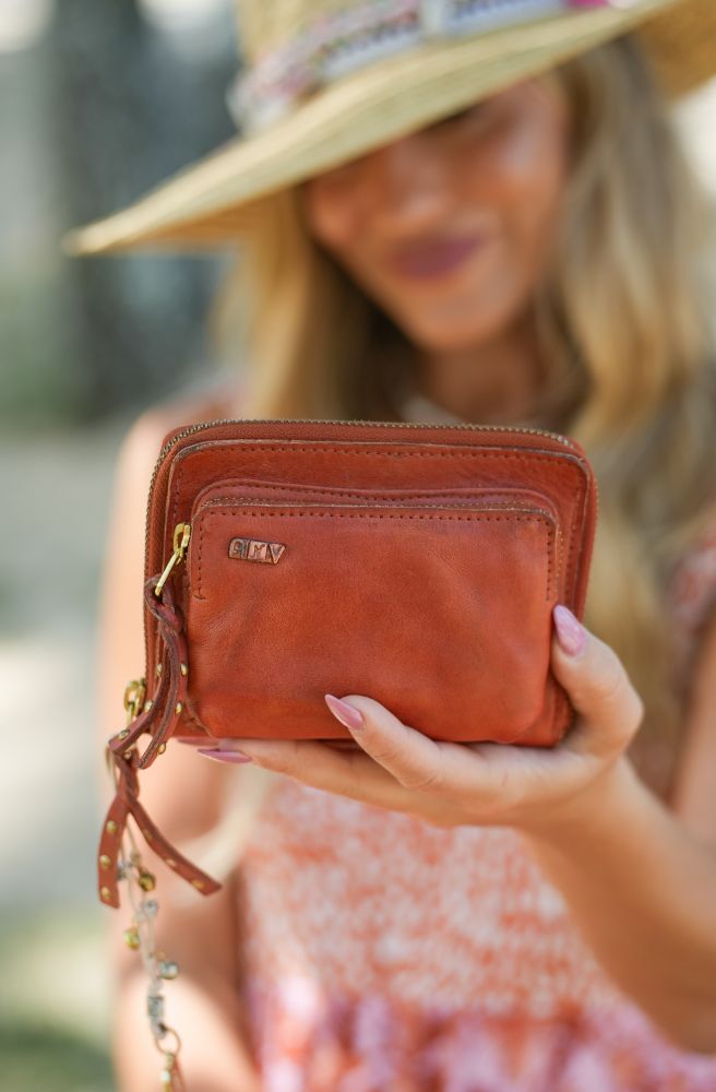 Portsea Purse Wallet, Boho Style Rust Colour