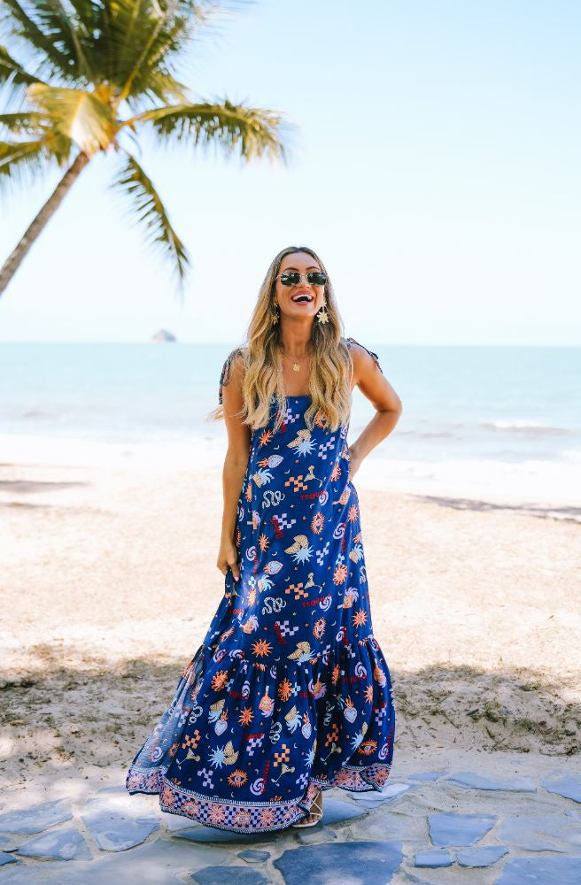 Blue Tequila Lucy Sky Dress, Boho Style Maxi