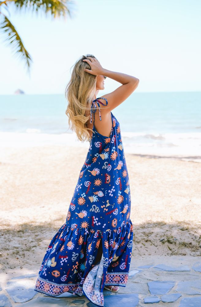 Blue Tequila Lucy Sky Dress, Side View Maxi