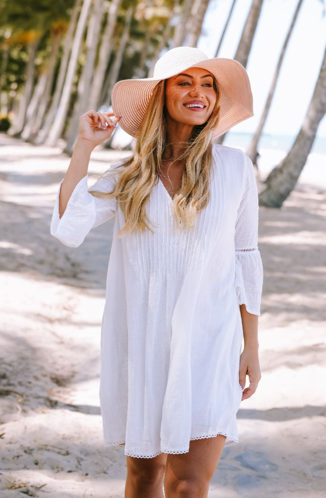 Oat Milk Serenity Dress, Boho Style