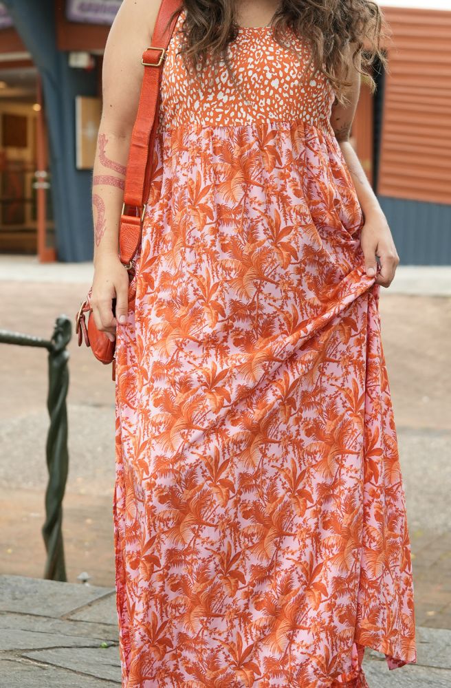 Orange Jungle Margarita Dress