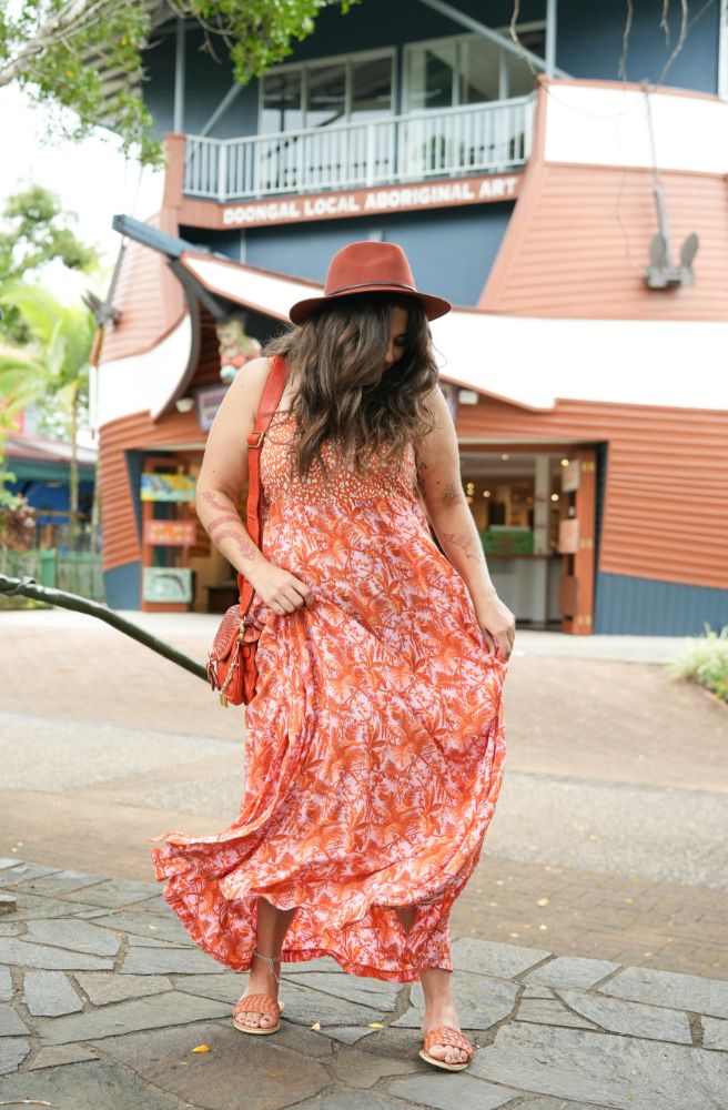 Orange Jungle Margarita Dress