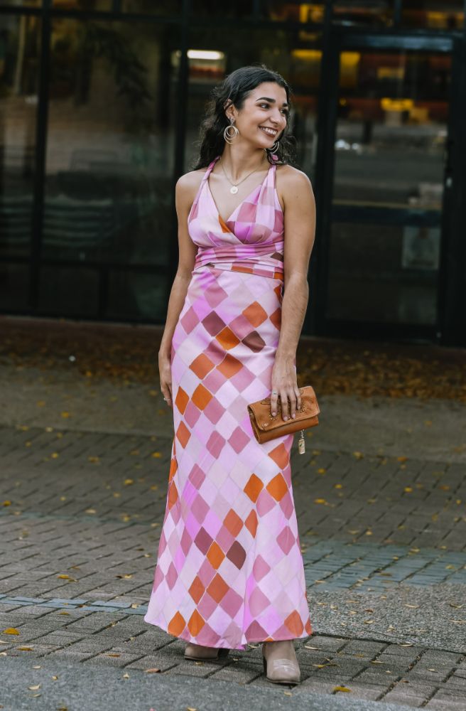 Pink Dress, Bias Cut