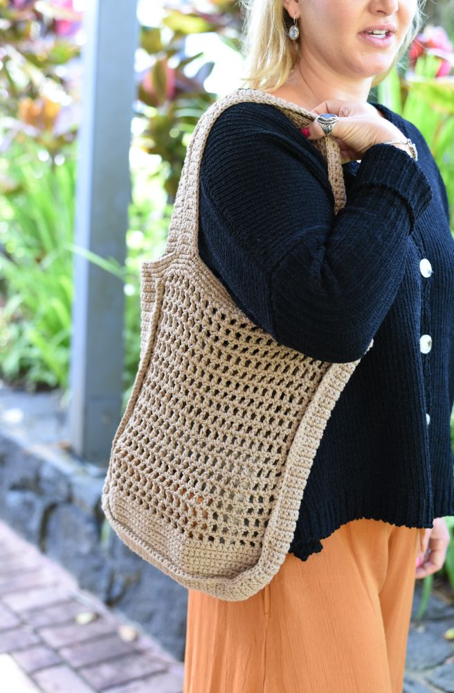 Coffee Co Crochet Bag, Mocha Colour