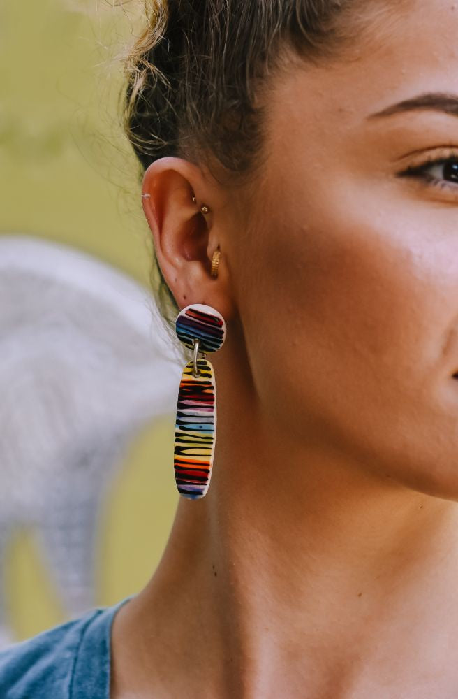 Earring Rainbow Dangle, Bohemian Jewellery