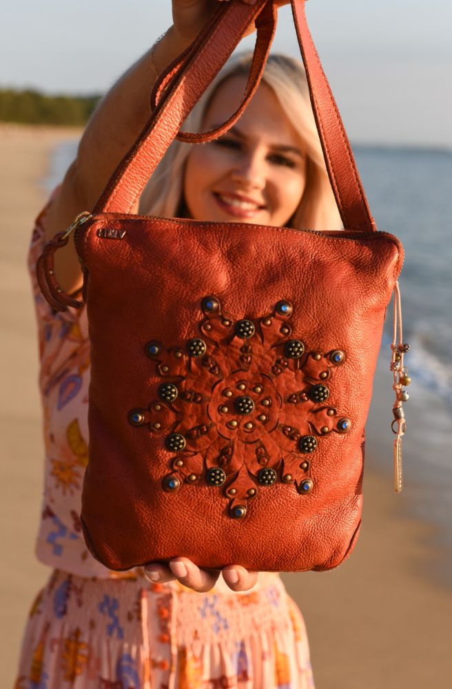 Wallis Crossbody Bag, Boho Crossbody Rust Colour