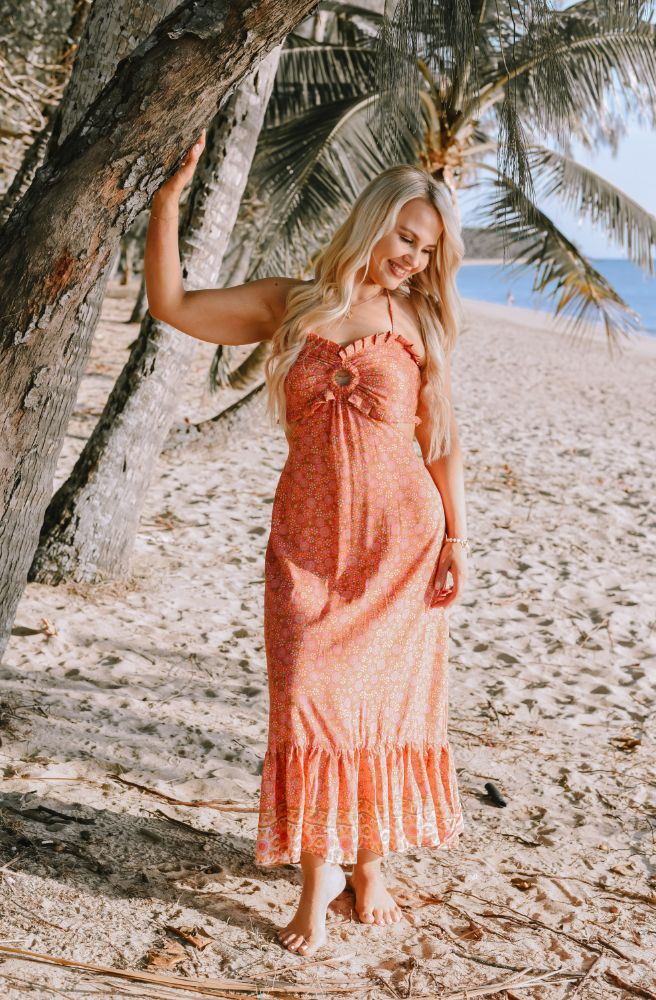 Orange Flower Julie Dress