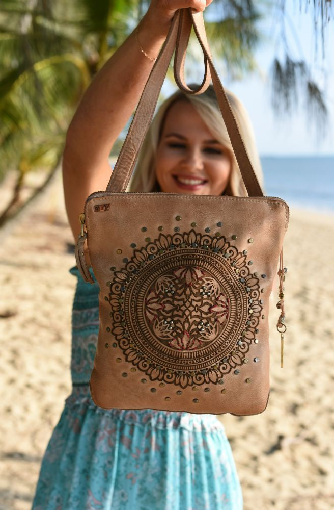 Leather boho shoulder bag online