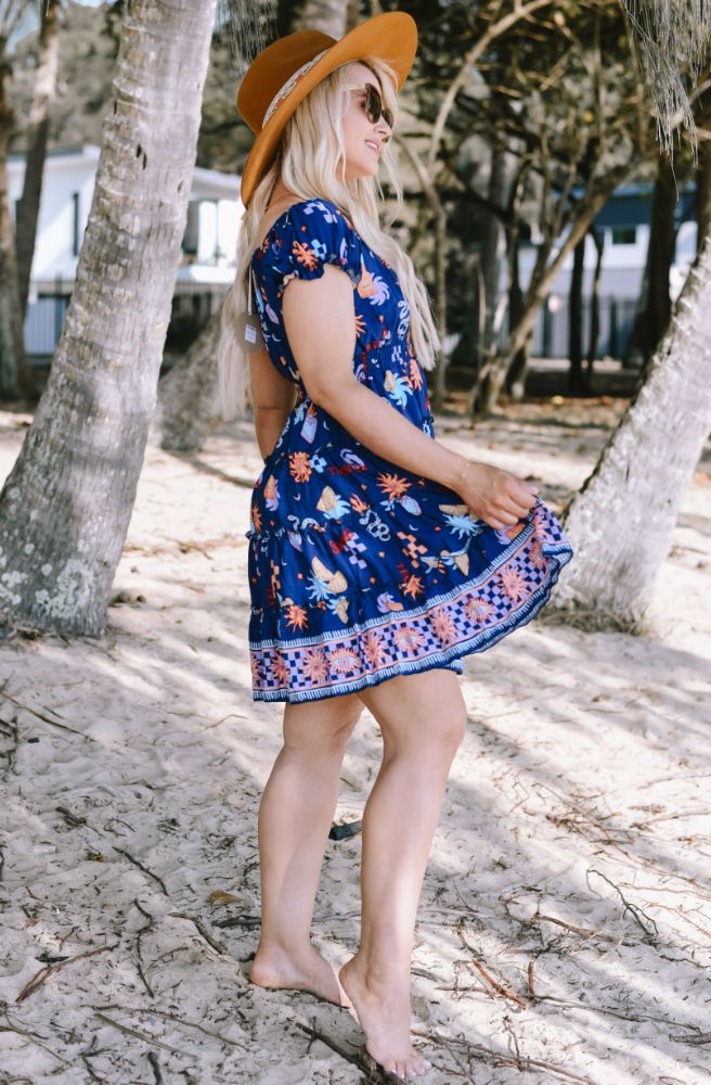 Blue Tequila Maggie Dress, Side View