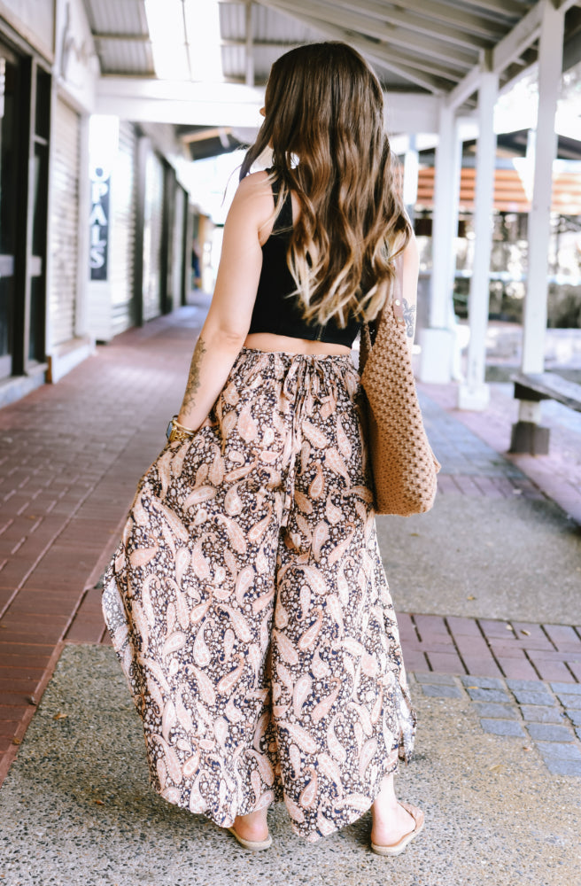 Black Paisley Drifter Pants