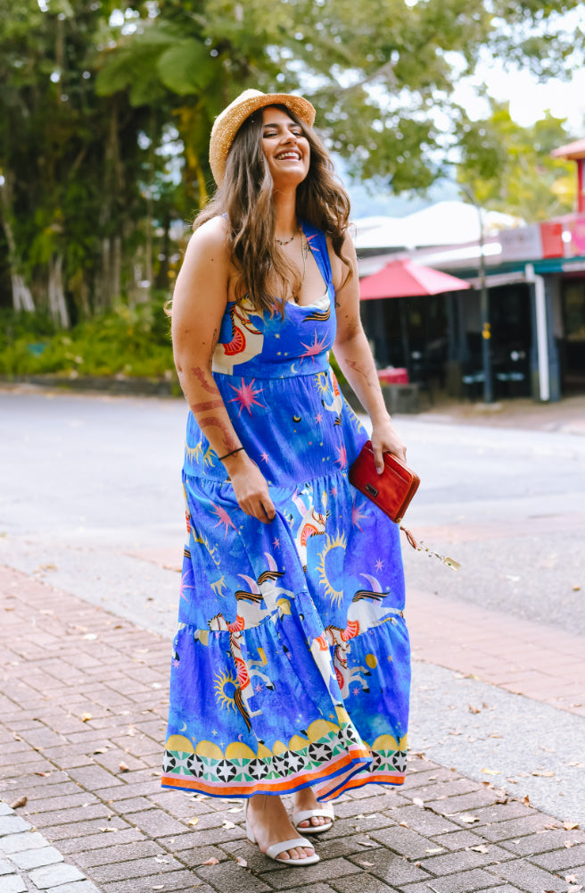 Starlight Carousel Maxi Dress, Boho Summer Style