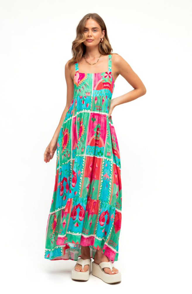 Flaming Hearts  Maxi Dress