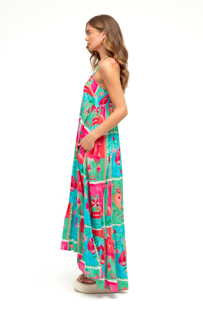 Flaming Hearts  Maxi Dress