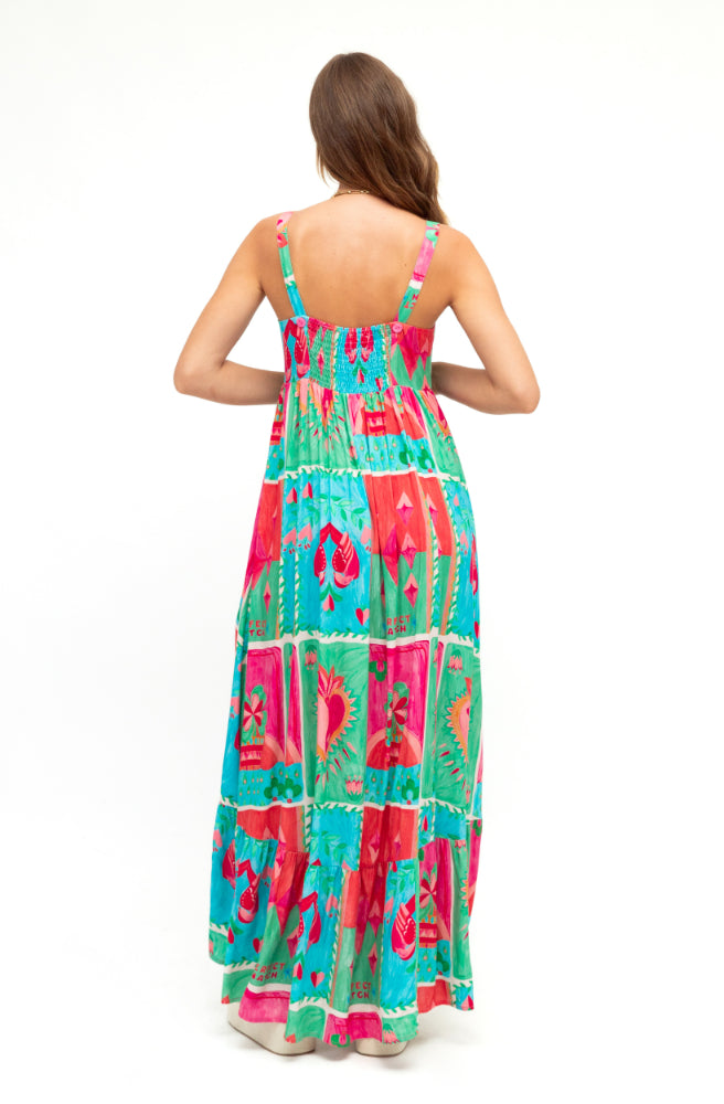 Flaming Hearts  Maxi Dress