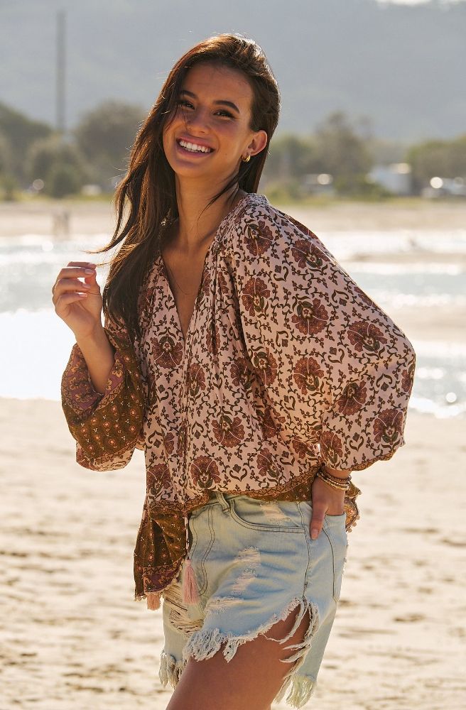 Jaase Wild Gypsy Print Rue Top