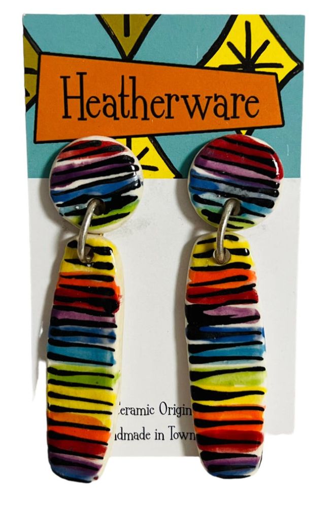 Earring Rainbow Dangle, Multi Colour Earrings