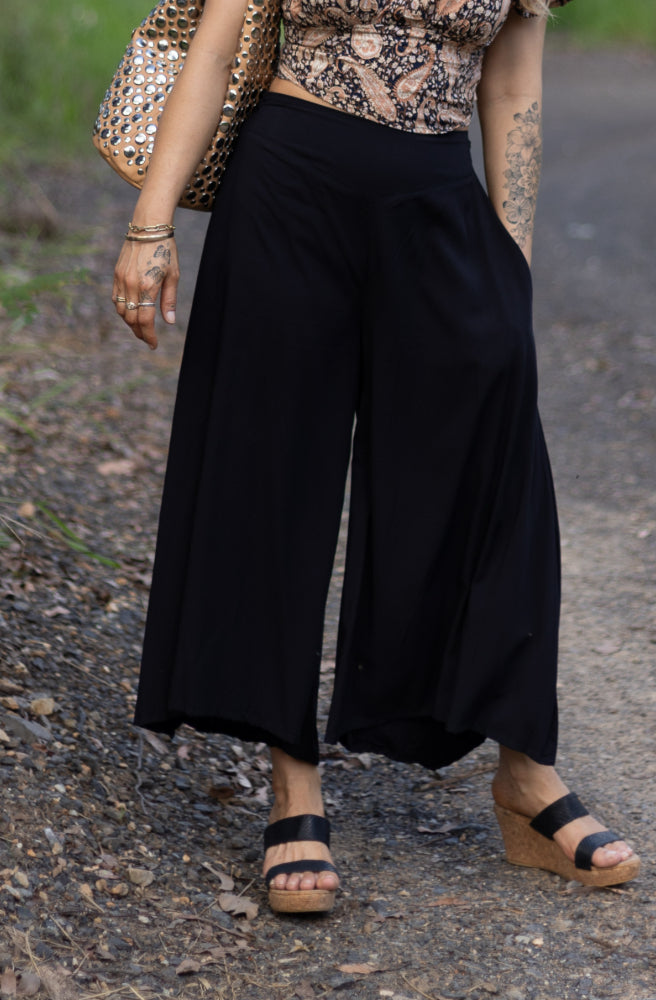 Ebony Drifter Pants, Boho Style Midid Length