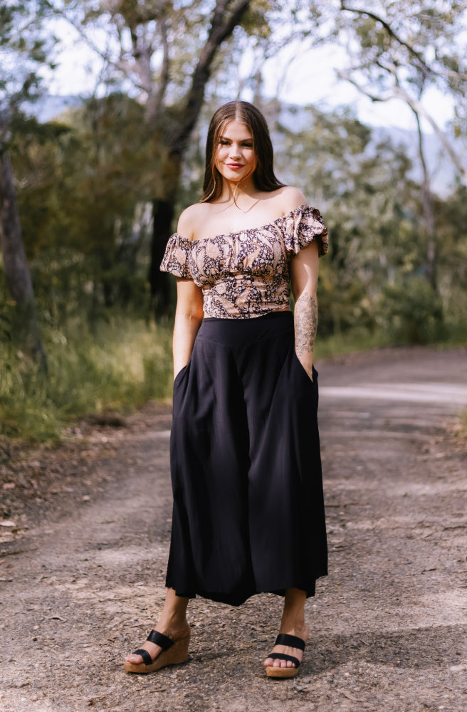 Black Paisley Lauren Top