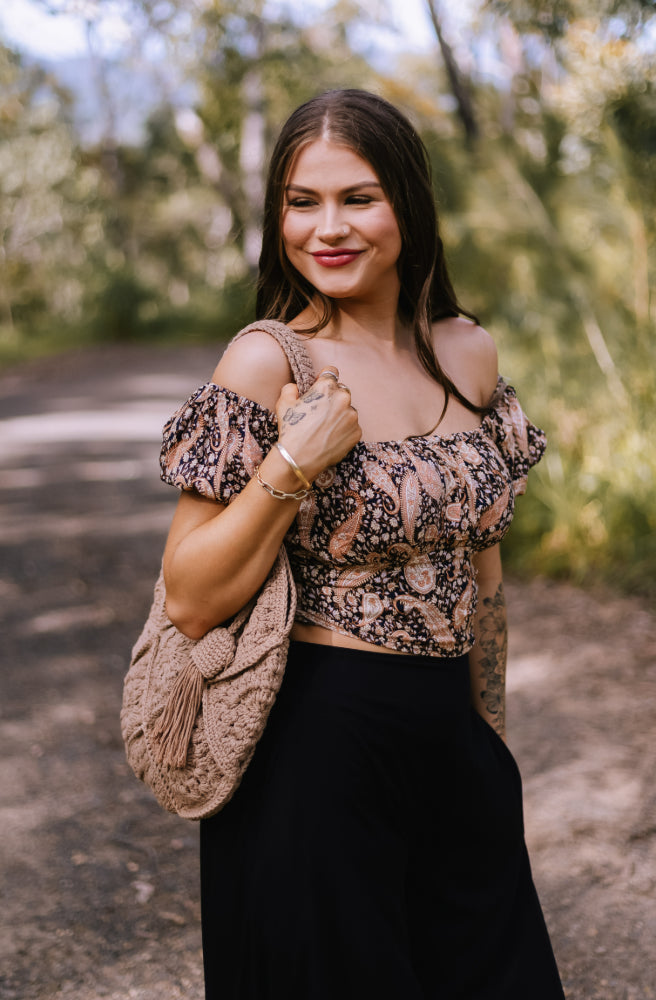 Black Paisley Lauren Top