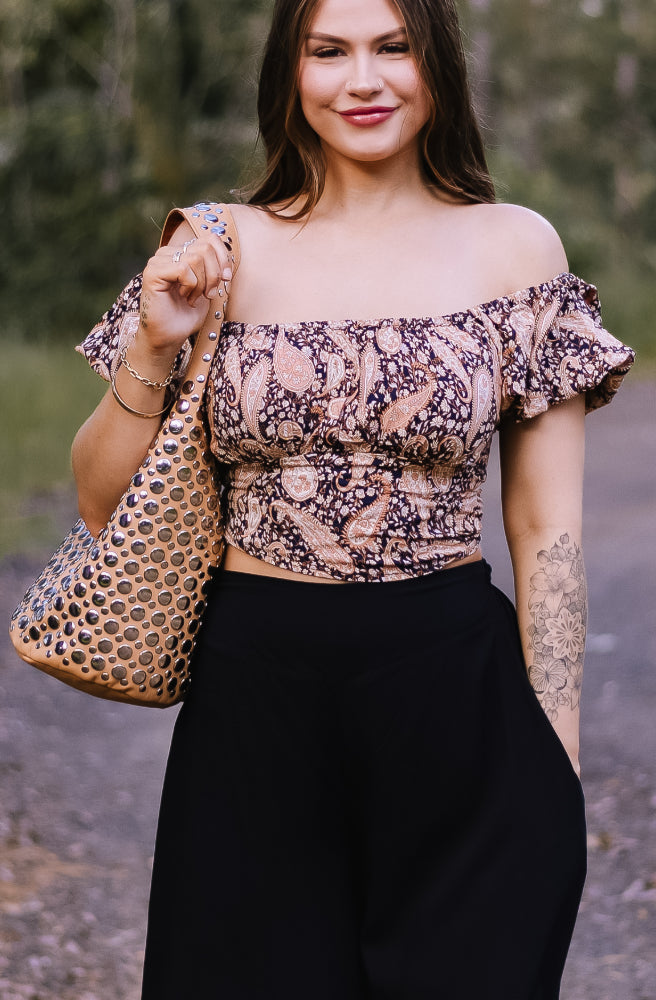 Black Paisley Lauren Top