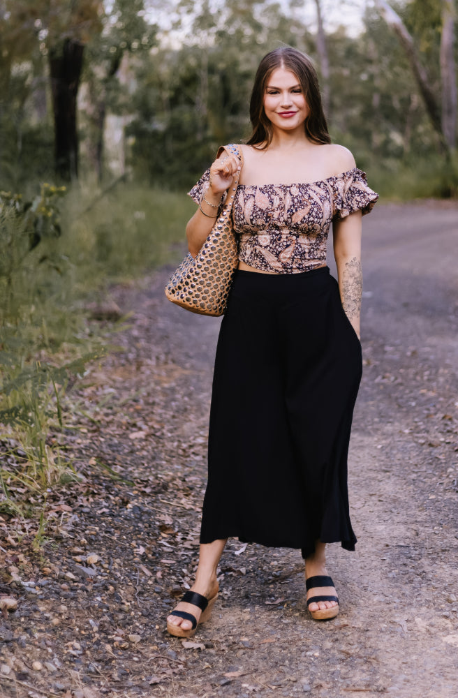 Black Paisley Lauren Top