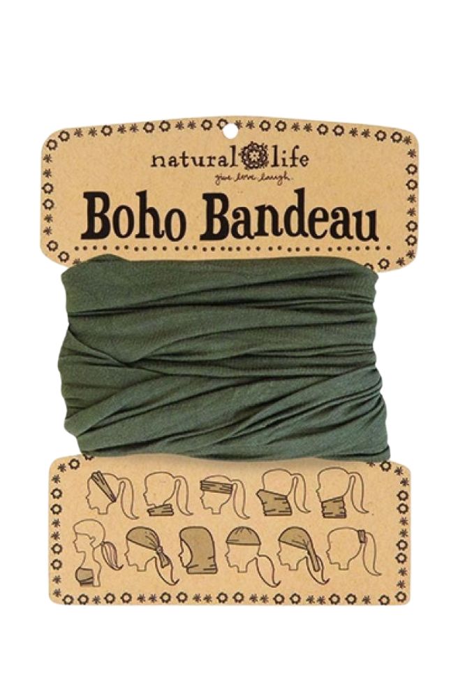 boho headband stretch knit olive colour