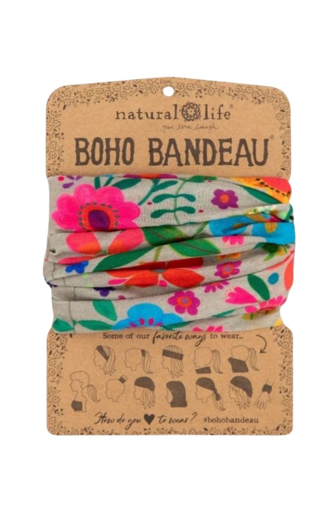 power flower boho bandeau stretch knit headband