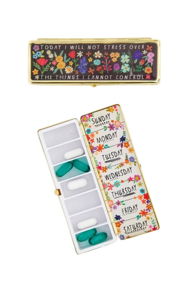 Daily Pill Box Today I will Floral, Boho Style